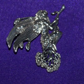 Besom Fairy Silver Pendant